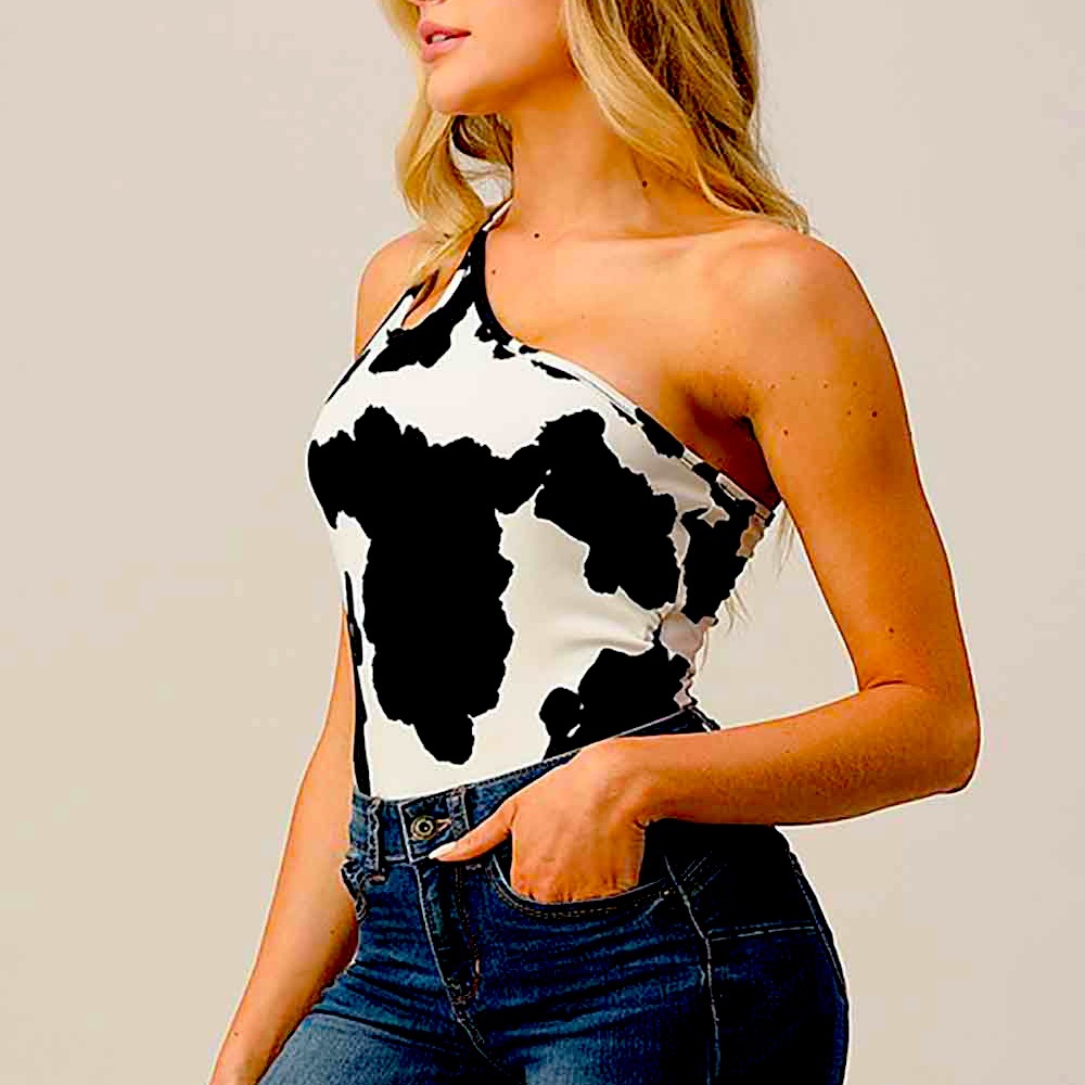 Cowprint bodysuit NWOT